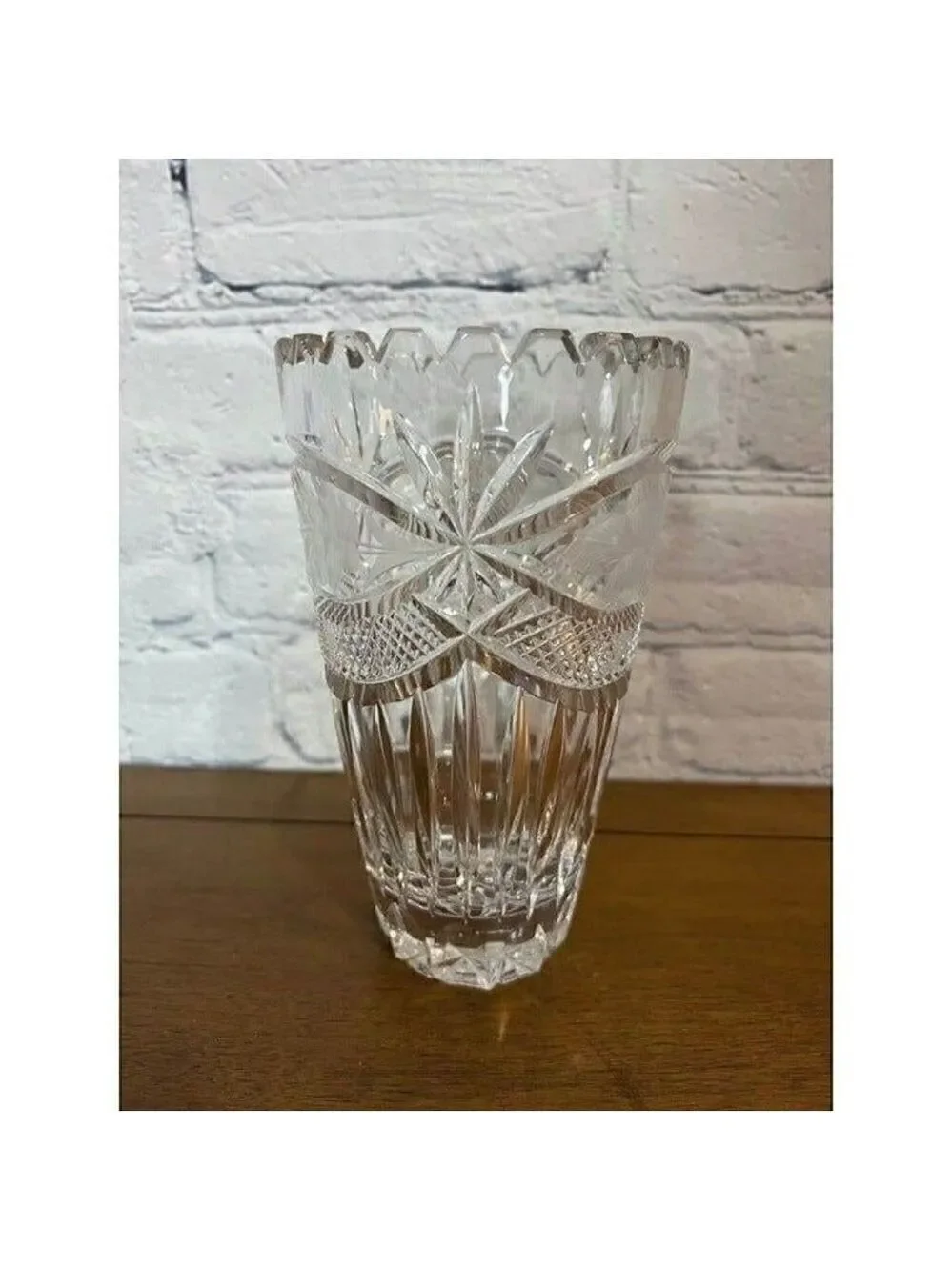 Crystal Chardonay Cut Crystal Vase 7 Inch